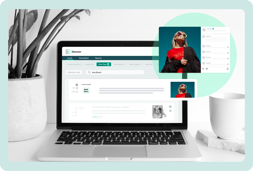 laptop with Discover Dashboard showing a successful PR campaign