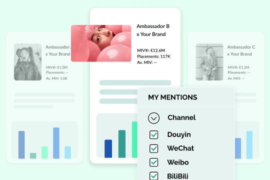 product screen of launchmetrics marketing in china software